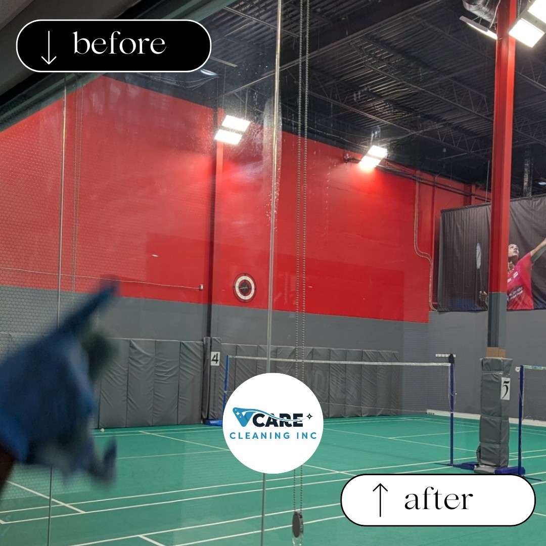 Before and after washroom cleaning