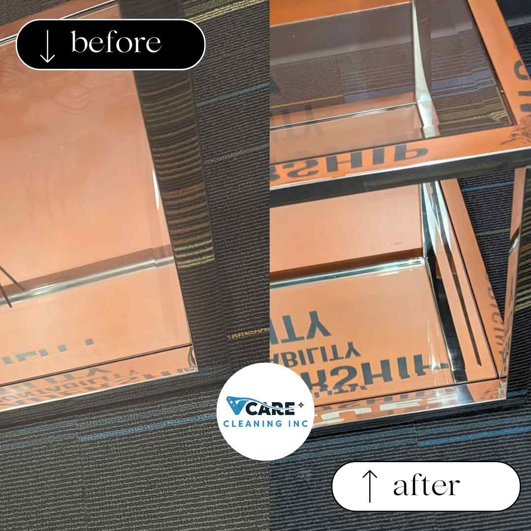 Before and after window cleaning