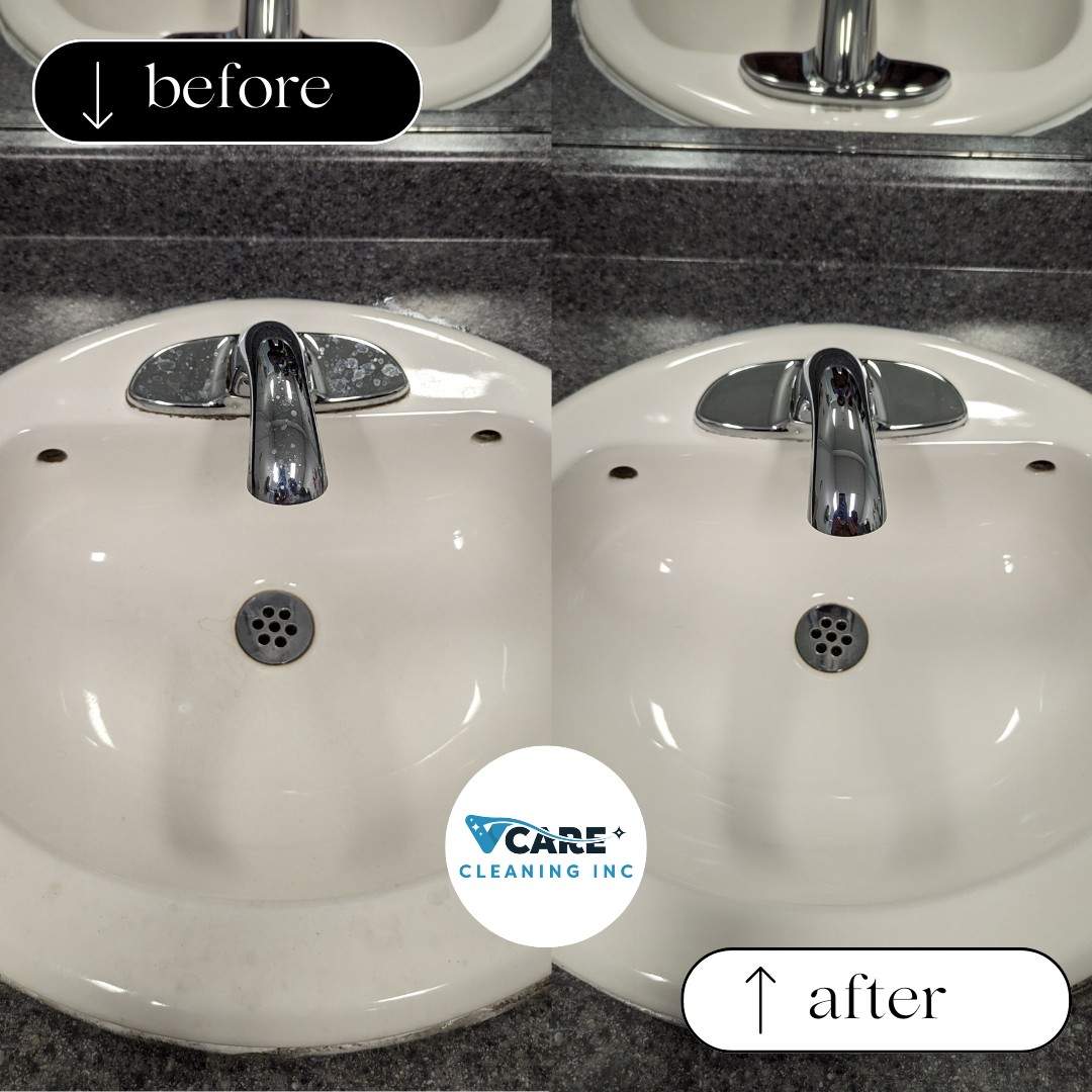 Before and after washroom cleaning