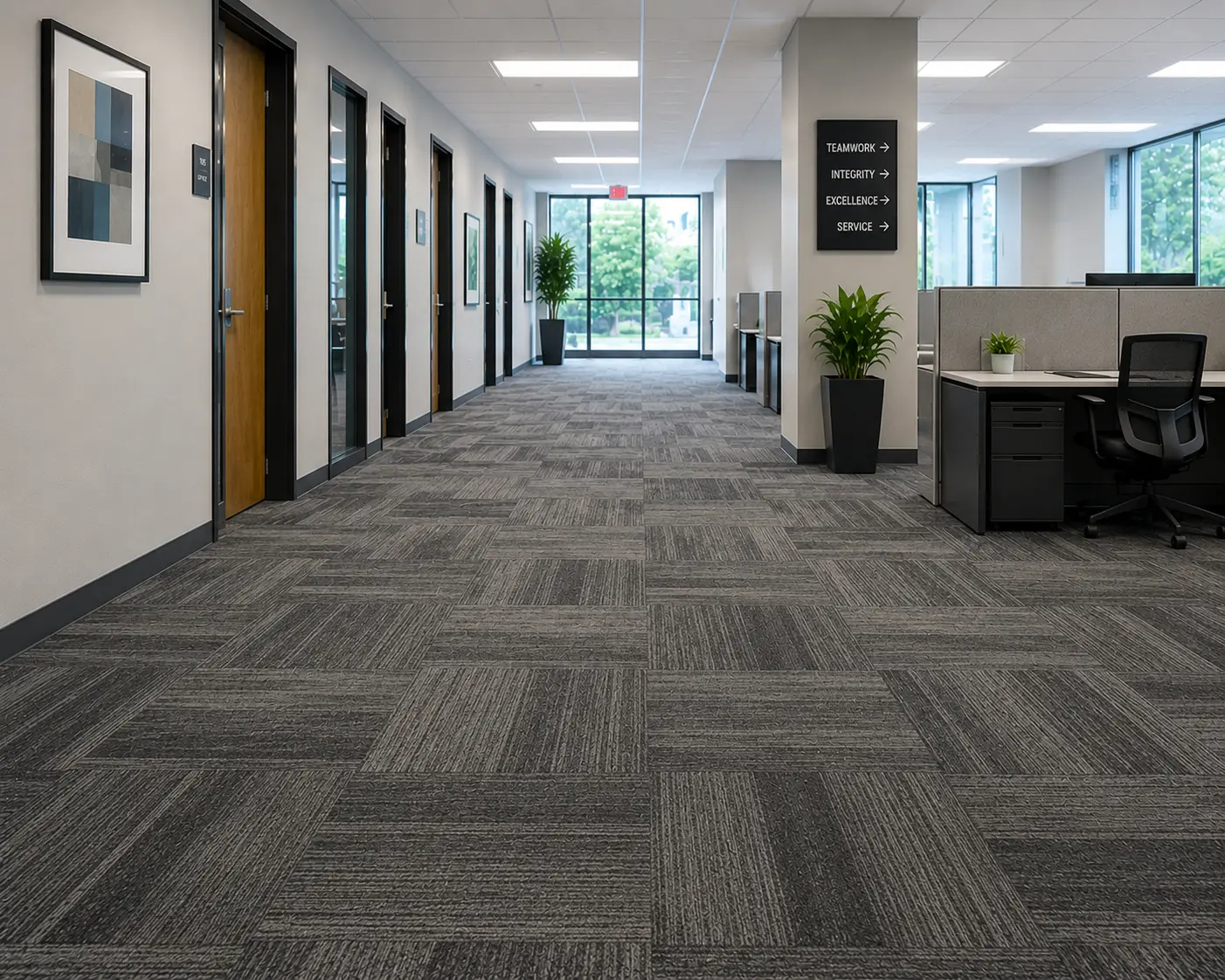 Commercial carpet tile flooring