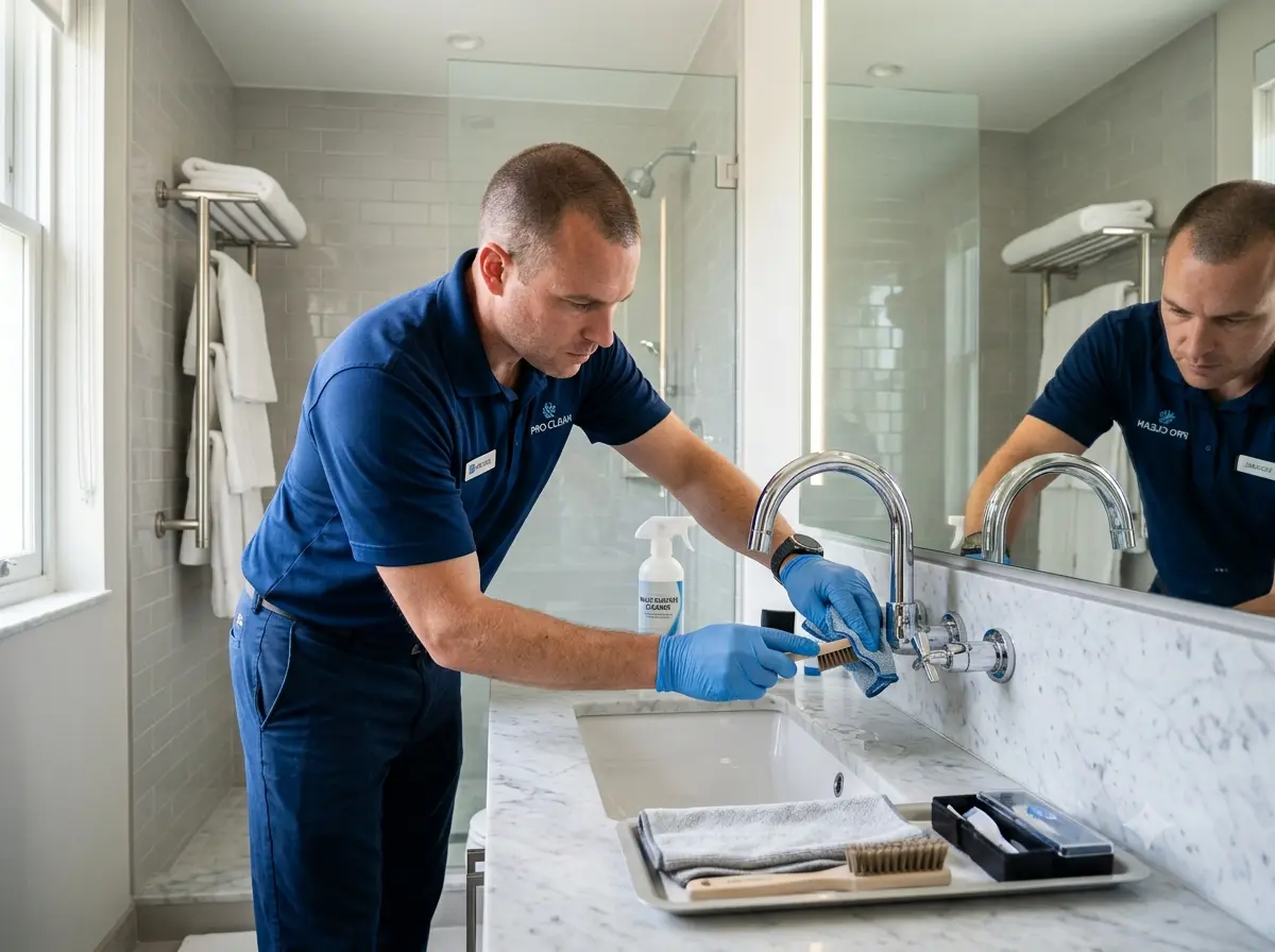Fine detail cleaning of fixtures and surfaces