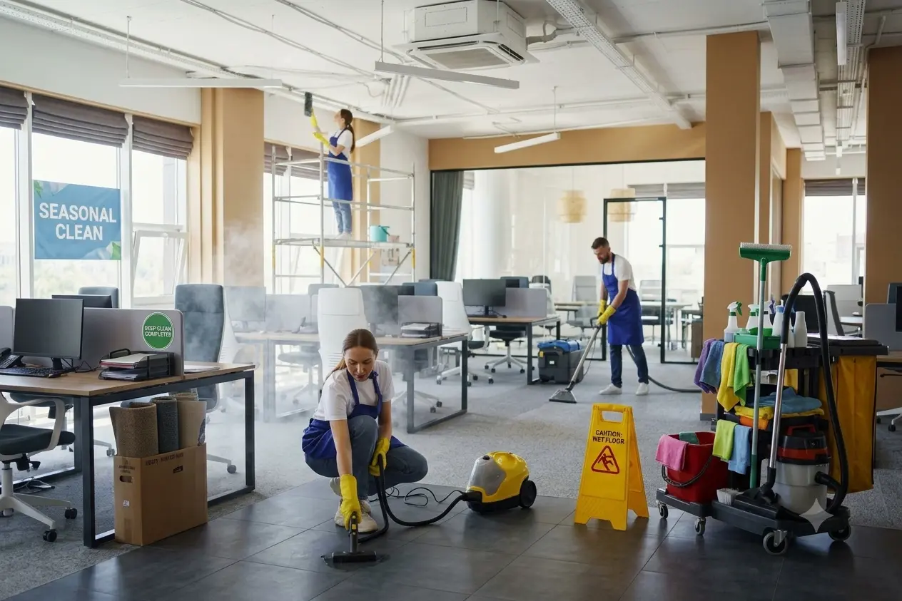 Seasonal deep cleaning of a commercial facility